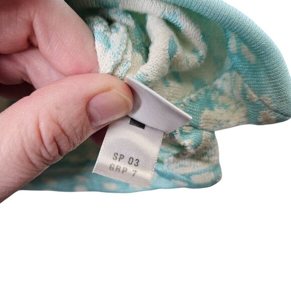 St. John Light Blue & Cream Polka Dot Textured Knit Tank Top Size S - Picture 5 of 10